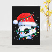 Grappige Kerstmis Voetbal Mannen Jongens Kerstman  Kaart (Gele Bloem)