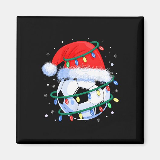 Grappige Kerstmis Voetbal Mannen Jongens Kerstman Magneet (Voorkant)