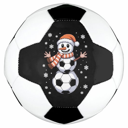 Grappige Kerstmis Voetballen Boom Als Sneeuwman (Voorkant)