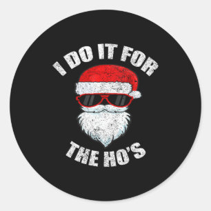 Grappige Kerstmis Volwassene Stoute Vies Pyjama, H Ronde Sticker