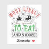 Grappige Kerstmis Waarschijnlijk om Santa's Koekje Sticker (Vel)