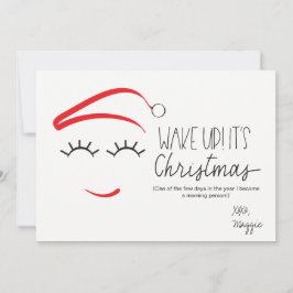 Grappige Kerstmis, "Word Wakker Het Is Kerstmis" W Feestdagenkaart