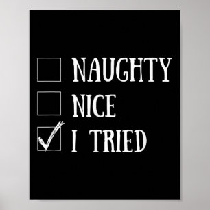 Grappige Kerstmis Xmas Stoute Nette Lijst Ik Heb G Poster
