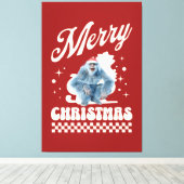 Grappige Kerstmis Yeti Vakantie Humor Canvas Afdruk (Insitu (Houten vloer))