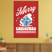 Grappige Kerstmis Yeti Vakantie Humor Canvas Afdruk (Insitu (Woonkamer))