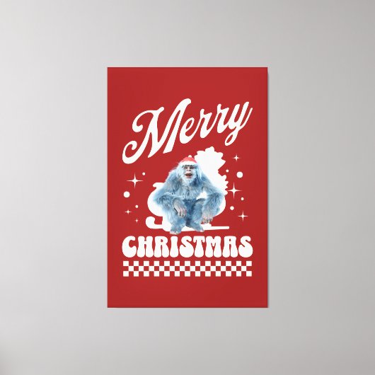 Grappige Kerstmis Yeti Vakantie Humor Canvas Afdruk (Voorkant)