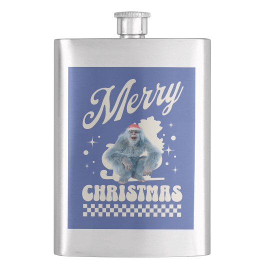 Grappige Kerstmis Yeti Vakantie Humor Flacon (Voorkant)
