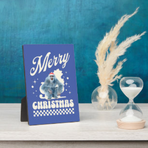 Grappige Kerstmis Yeti Vakantie Humor Fotoplaat