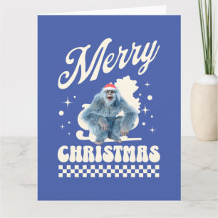 Grappige Kerstmis Yeti Vakantie Humor Kaart