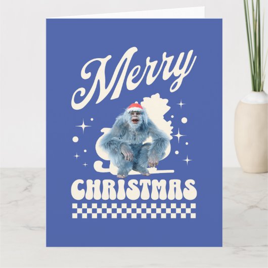 Grappige Kerstmis Yeti Vakantie Humor Kaart (Voorkant)