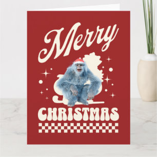 Grappige Kerstmis Yeti Vakantie Humor Kaart
