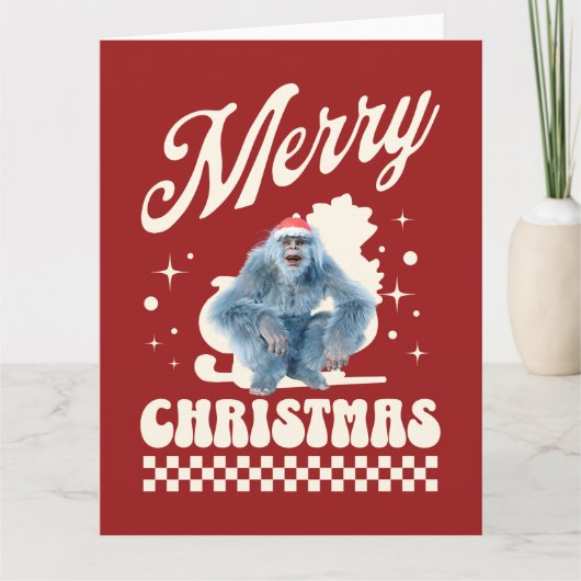 Grappige Kerstmis Yeti Vakantie Humor Kaart (Voorkant)