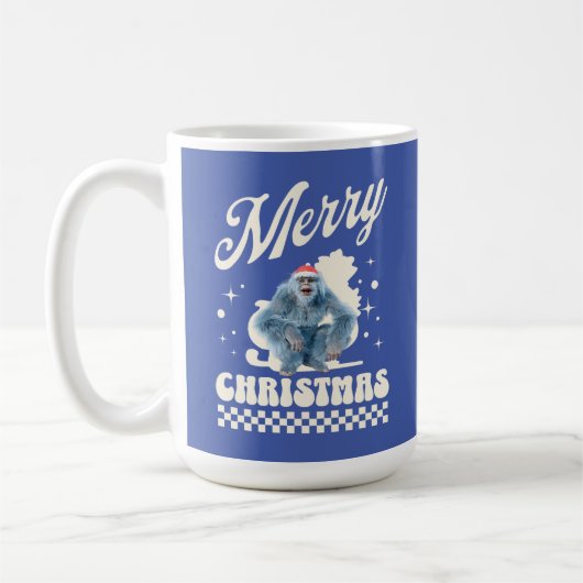 Grappige Kerstmis Yeti Vakantie Humor Koffiemok (Links)