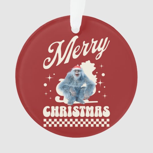 Grappige Kerstmis Yeti Vakantie Humor Ornament (voorkant)