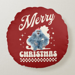 Grappige Kerstmis Yeti Vakantie Humor Rond Kussen