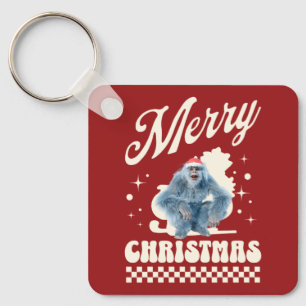 Grappige Kerstmis Yeti Vakantie Humor Sleutelhanger