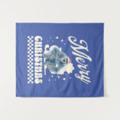 Grappige Kerstmis Yeti Vakantie Humor Wandkleed (Voorkant (horizontaal))