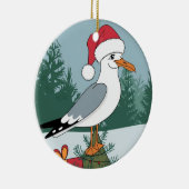 Grappige Kerstmis Zeemeeuw Chip - Kerstmis Zeemeeu Keramisch Ornament (Rechts)