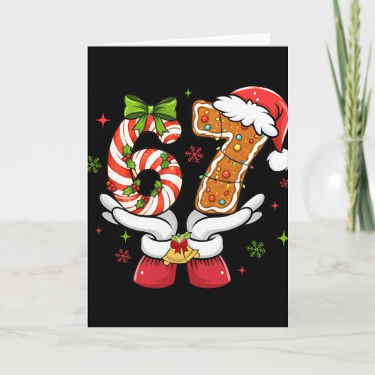 Grappige Kerstmis Zes Zeven 6 7 Meme Gen Alpha Sla Kaart (Voorkant)