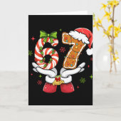 Grappige Kerstmis Zes Zeven 6 7 Meme Gen Alpha Sla Kaart (Gele Bloem)