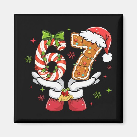 Grappige Kerstmis Zes Zeven 6 7 Meme Gen Alpha Sla Magneet (Voorkant)
