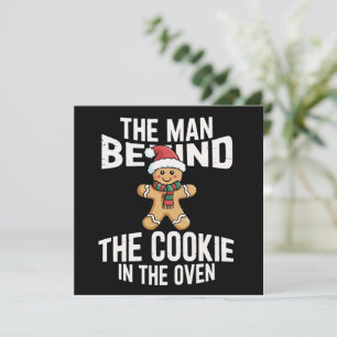 Grappige Kerstmis Zwangerschap Man Achter Koekje Feestdagenkaart