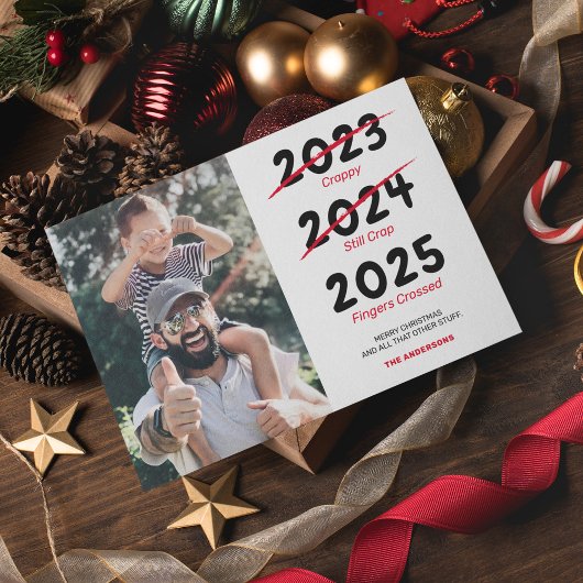 Grappige Kerstmisfoto Feestdagenkaart