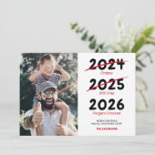 Grappige Kerstmisfoto Feestdagenkaart (Staand voorkant)