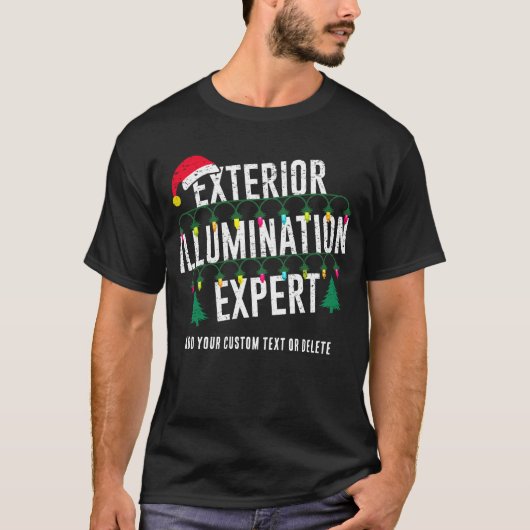 Grappige Kerstmislichten Buitenverlichting T-shirt (Voorkant)