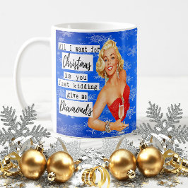Grappige Kerstmoker Beste Vriendin "Geef me Diaman Koffiemok