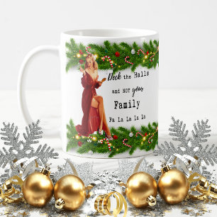 Grappige Kerstmug Beste Vriendin "Deck the Halls" Koffiemok