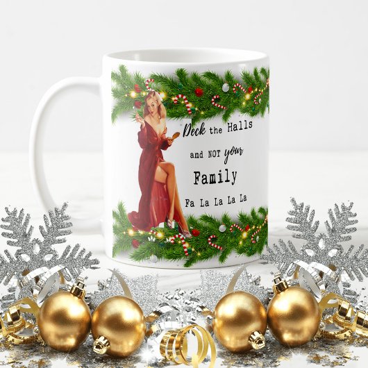 Grappige Kerstmug Beste Vriendin "Deck the Halls" Koffiemok