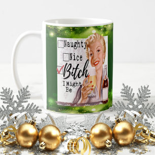 Grappige Kerstmug Beste Vriendin "Stout / Braaf?" Koffiemok