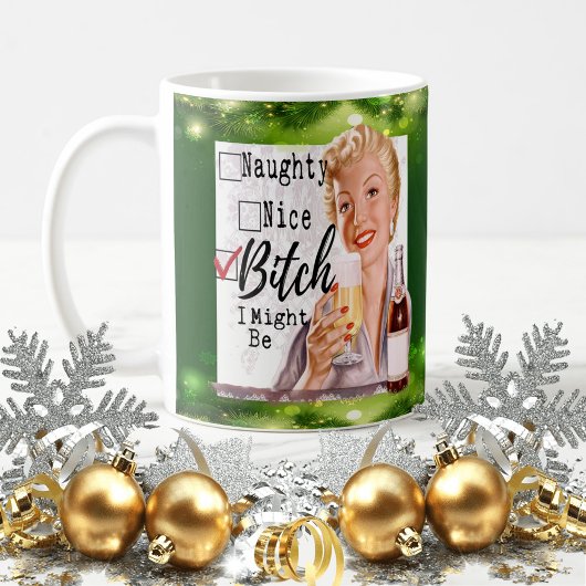 Grappige Kerstmug Beste Vriendin "Stout / Braaf?" Koffiemok