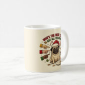 Grappige Kerstmug Pug Hond Koffiemok (Voorkant rechts)