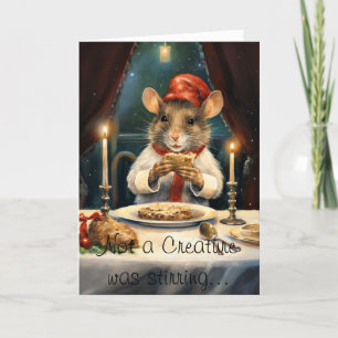 Grappige kerstmuis met gedicht feestdagen kaart