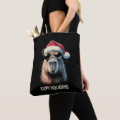 Grappige Kerstmuts Capy Vakantie Kerstmis Capybara Tote Bag (Dichtbij)