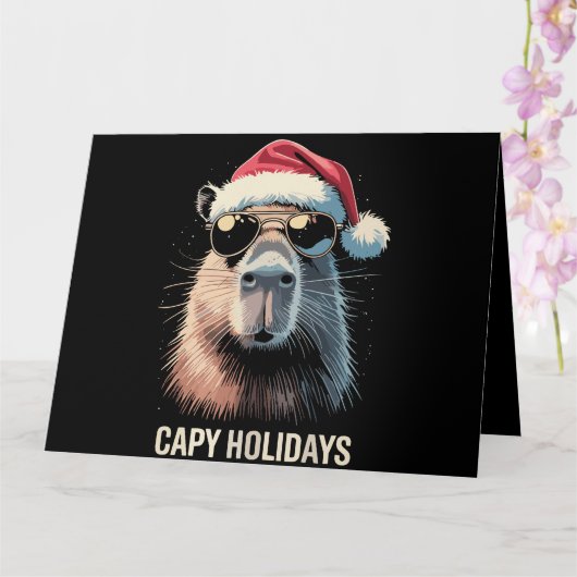 Grappige Kerstmuts Capy Vakantiedagen Kerstmis Cap Kaart (Orchidee)