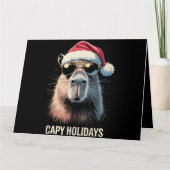 Grappige Kerstmuts Capy Vakantiedagen Kerstmis Cap Kaart (Voorkant)