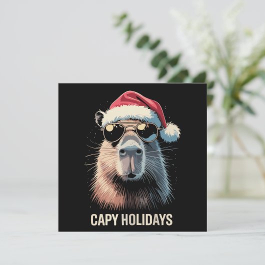 Grappige Kerstmuts Capy Vakantiedagen Kerstmis Cap Kaart (Staand voorkant)