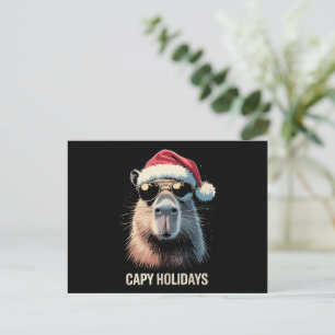 Grappige Kerstmuts Capy Vakanties Xmas Capybara Feestdagenkaart