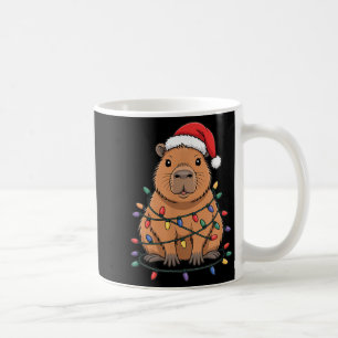 Grappige Kerstmuts Capybara Schattig Cartoon Ontwe Koffiemok