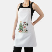 Grappige kerstochtend en vrolijk hondenkostuum schort (Insitu)