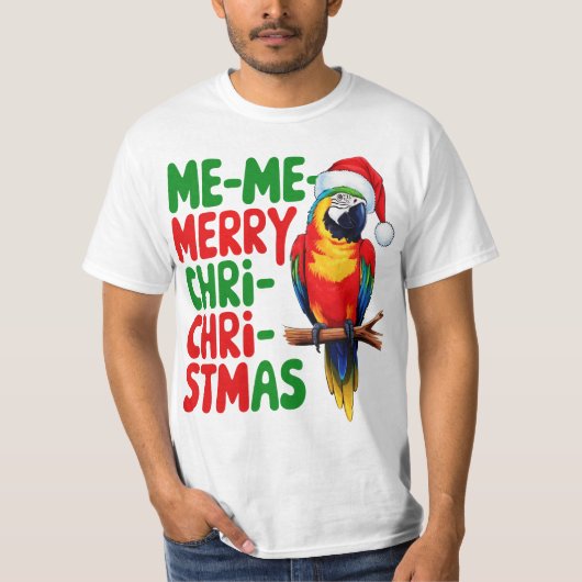 GRAPPIGE KERSTPAPEGAAI T-SHIRT (Voorkant)