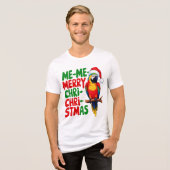 GRAPPIGE KERSTPAPEGAAI Tri-Blend SHIRT (Voorkant volledig)
