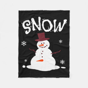 Grappige Kerstparty Voor Koppels Sneeuwman Prettig Fleece Deken