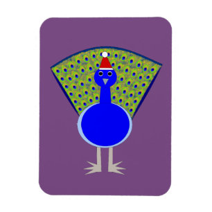 Grappige Kerstpauw Magneet