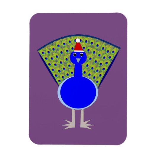 Grappige Kerstpauw Magneet (Verticaal)