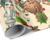 Grappige kerstpersonages cadeaupapier (Rol Hoek)