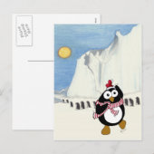 Grappige kerstpinguïn dansen in de Antarctische wa Feestdagenkaart (Voorkant / Achterkant)